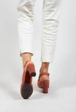 Chie Mihara Heels^Backless Heel with Buckle Strap in Dark Rose
