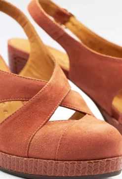 Chie Mihara Heels^Backless Heel with Buckle Strap in Dark Rose