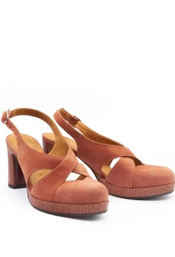 Chie Mihara Heels^Backless Heel with Buckle Strap in Dark Rose