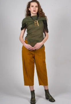 Masnada Trousers^Baggy Cur Trousers in Tumeric