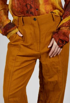 Masnada Trousers^Baggy Cur Trousers in Tumeric