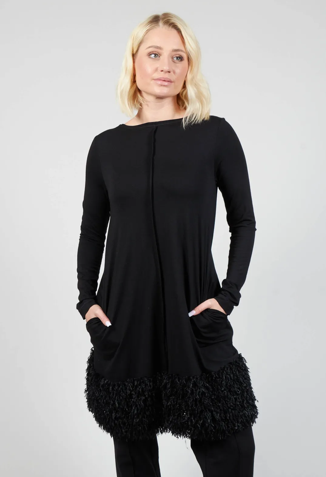 Xenia Design Jackets^Bajo Tunic with Textured Trim in Black