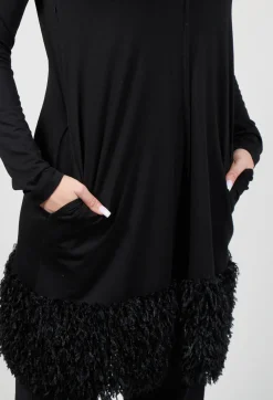 Xenia Design Jackets^Bajo Tunic with Textured Trim in Black