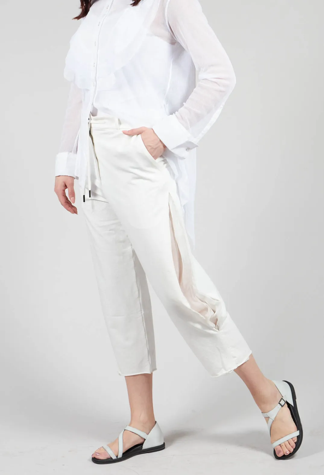 Masnada Trousers^Balloon Leg Culottes in White