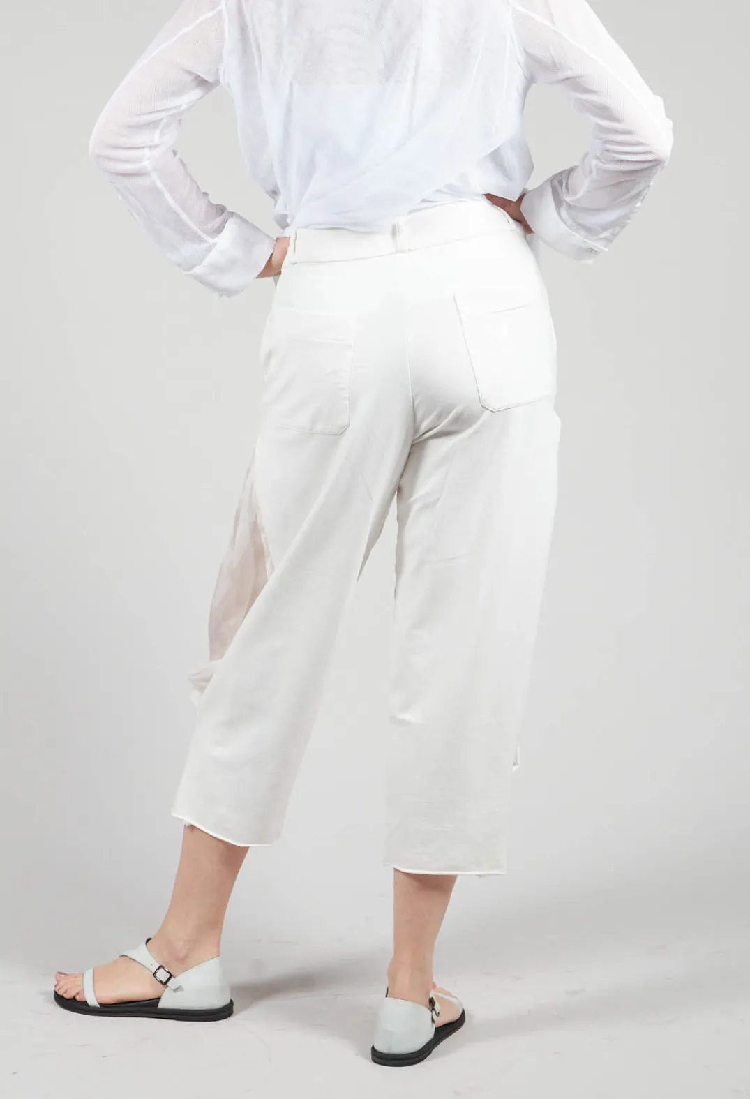 Masnada Trousers^Balloon Leg Culottes in White
