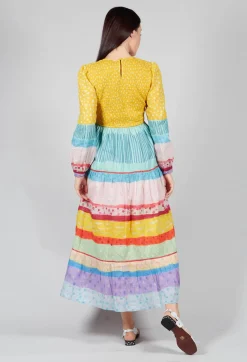 Conditions Apply Dresses^Balloon Sleeved Dress in Yellow Multicolour