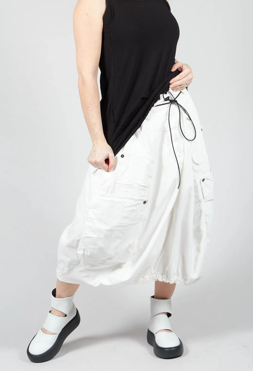Rundholz Dip Skirts^Balloon Style Skirt with Drawstring in Star White
