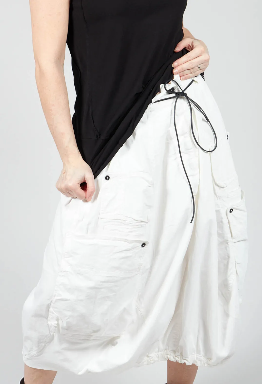 Rundholz Dip Skirts^Balloon Style Skirt with Drawstring in Star White