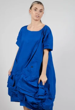Rundholz Dip Dresses^Balloon-Shaped Midi Dress with Folded Fabric Detailing in Royal