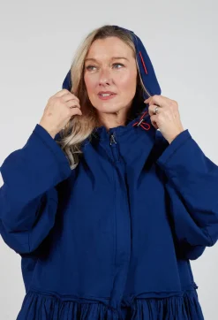 Rundholz Dip Coats^Balloon-Sleeve Hooded Coat in Ocean