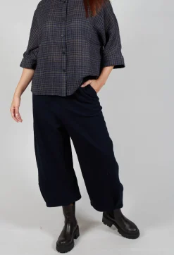 SOH Trousers^Barrel Leg Trousers in Navy
