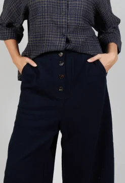 SOH Trousers^Barrel Leg Trousers in Navy