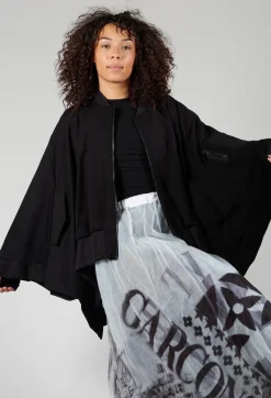 Nostra Santissima Jackets^Batwing Sleeved Jacket with Asymmetric Hem in Black