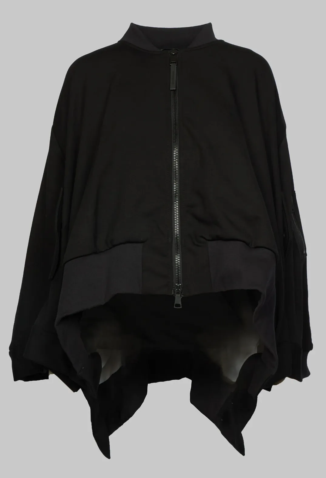 Nostra Santissima Jackets^Batwing Sleeved Jacket with Asymmetric Hem in Black