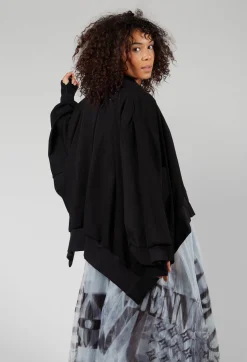Nostra Santissima Jackets^Batwing Sleeved Jacket with Asymmetric Hem in Black