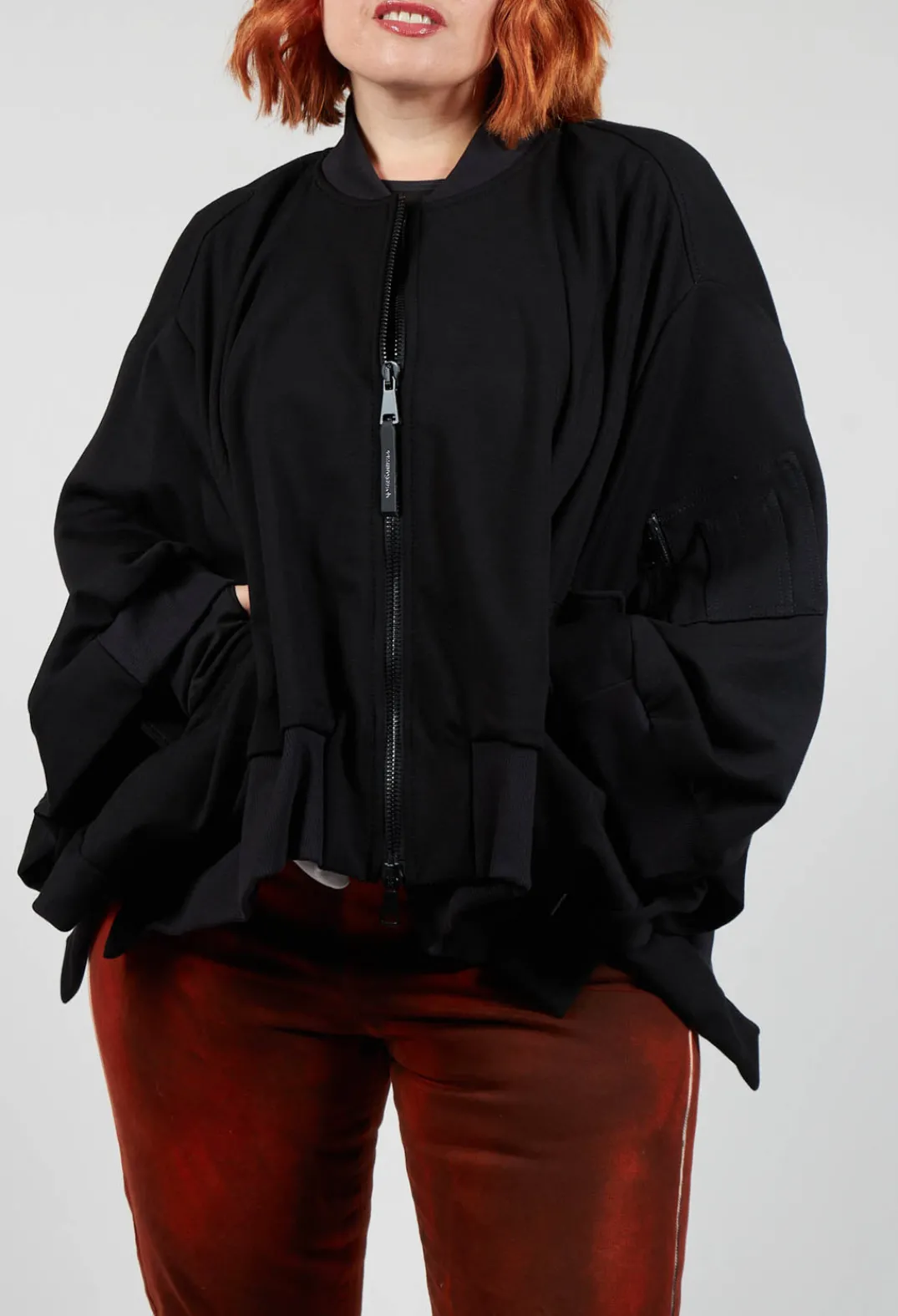 Nostra Santissima Jackets^Batwing Sleeved Jacket with Asymmetric Hem in Black
