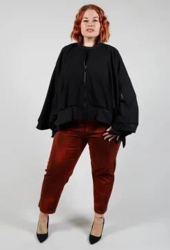 Nostra Santissima Jackets^Batwing Sleeved Jacket with Asymmetric Hem in Black