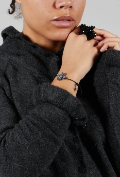 Pluslavie Bracelets^Beaded Cross Bracelet with Silver Beads