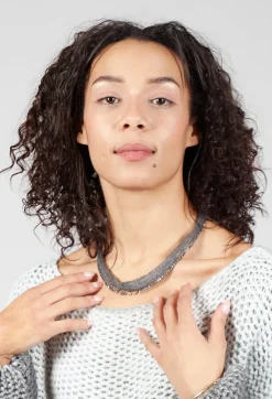 Petra Meiren Necklaces^Beaded Mesh Choker in Grey