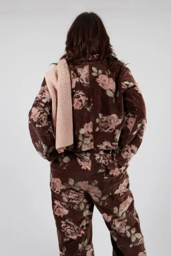 Les Ours Jackets^Begonia Jacket in Velour Fleur Chocolat