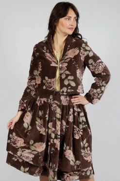 Les Ours Jackets^Begonia Jacket in Velour Fleur Chocolat