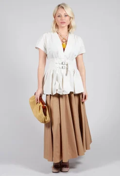 Mei Meij Shirts & Blouses^Belt Front Blouse in Cream