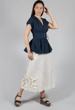 Mei Meij Shirts & Blouses^Belt Front Blouse in Navy