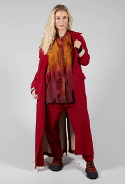 Masnada Coats^Belted Trench Coat in Blood