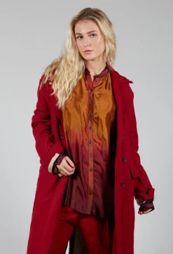 Masnada Coats^Belted Trench Coat in Blood