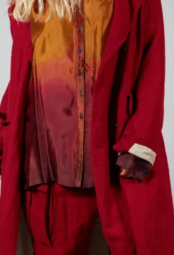 Masnada Coats^Belted Trench Coat in Blood