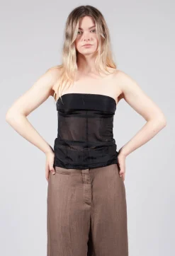Malloni Tops^Berchet Jersey Strapless in Black