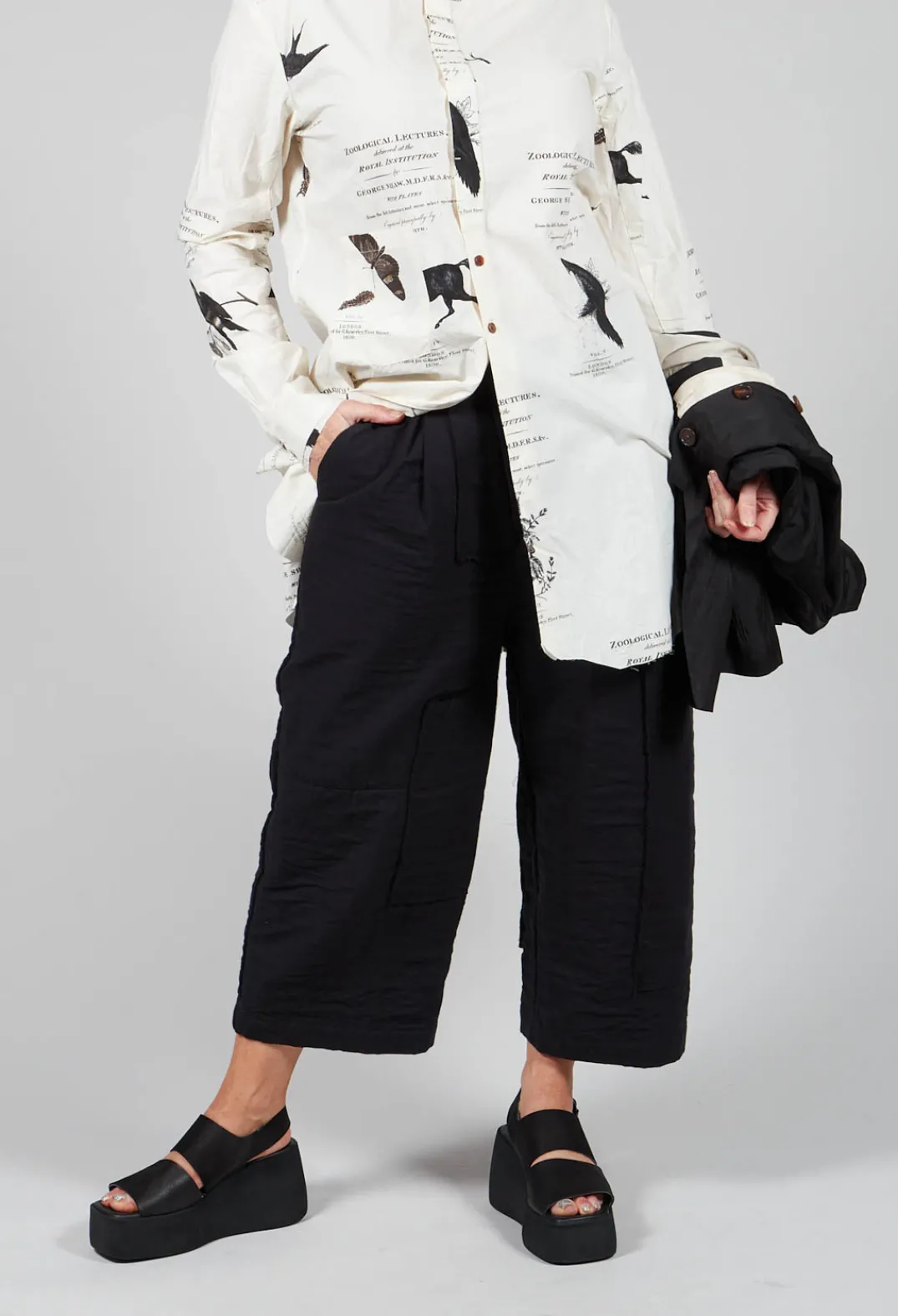 Aleksandr Manamis Trousers^Bias Front Culottes in Black