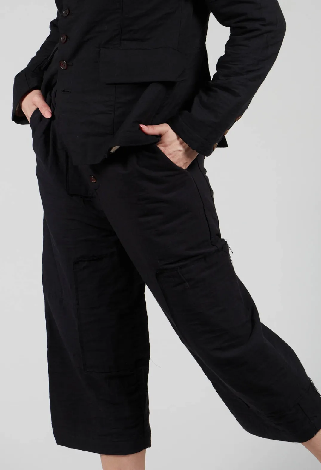 Aleksandr Manamis Trousers^Bias Front Culottes in Black