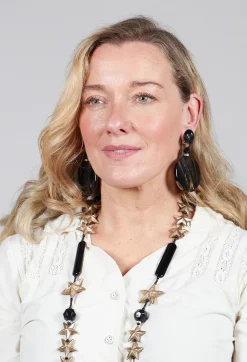 Angela Caputi Earrings^Big Bonbon Oman Clip Earrings in Galassia