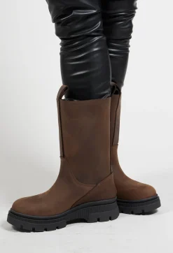 BRGN Boots^Biker Boots in Chocolate Brown