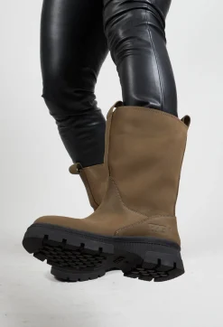 BRGN Boots^Biker Boots in Lizard Green