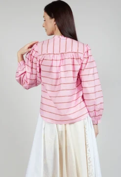 Sfizio Tops^Bishop Sleeve Blouse in Desert Pink