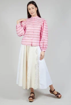 Sfizio Tops^Bishop Sleeve Blouse in Desert Pink