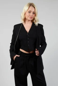 Nostra Santissima Jackets^Black Blazer with Single Button Fastening