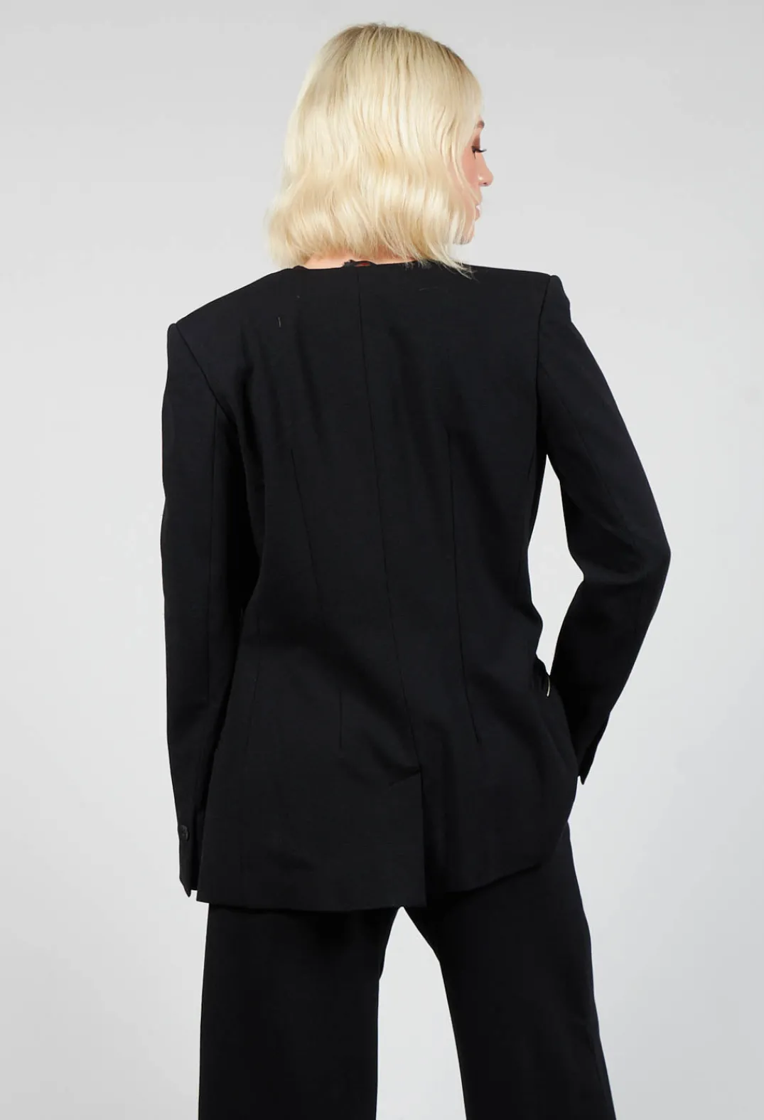 Nostra Santissima Jackets^Black Blazer with Single Button Fastening