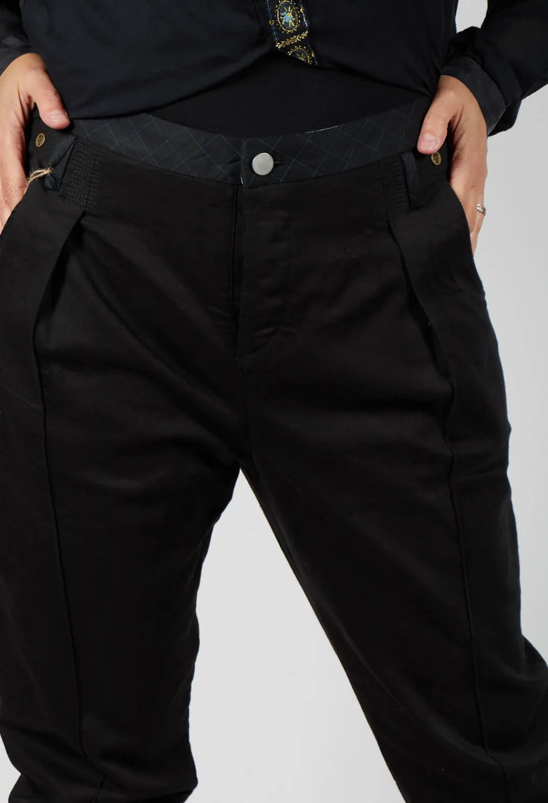 Umit Unal Jeans^Black Jeans with Front Seams