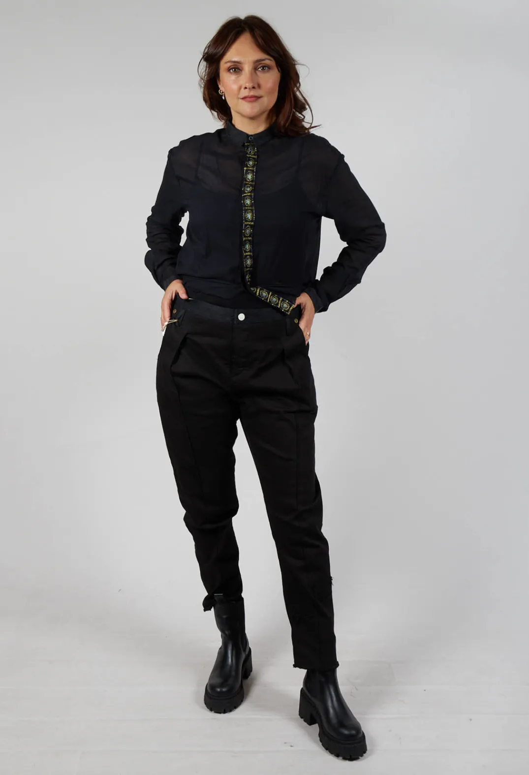 Umit Unal Jeans^Black Jeans with Front Seams