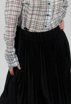 Rundholz Mainline Skirts^Black Pleated Skirt in Fine Virgin Wool