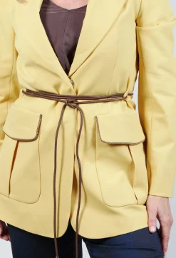 Beatrice B Jackets^Blazer in Cream Yellow