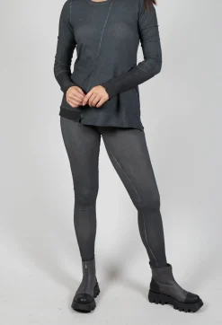 Rundholz Dip Leggings^Bleached Stitch Leggings in Coal Cloud