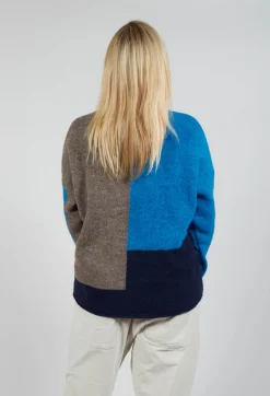 Operificio Neirami Jumpers^Block Colour Jumper in Crusca Sky and Blu