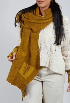 Butapana Scarves^Block Wool Scarf in Mustard