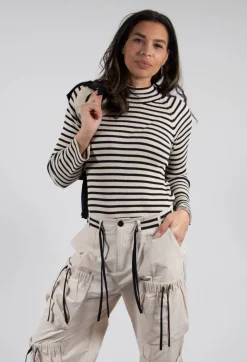 Bitte Kai Rand Shirts & Blouses^Bloom Rib Knit Blouse in Beige Stripe