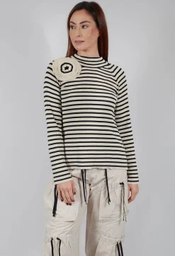 Bitte Kai Rand Shirts & Blouses^Bloom Rib Knit Blouse in Beige Stripe