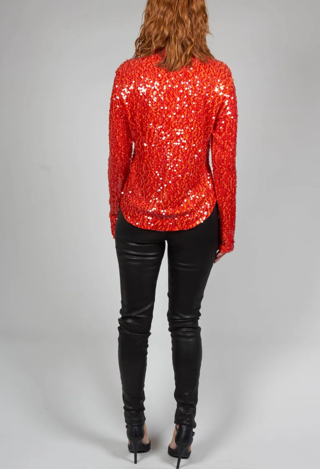 Beatrice B Shirts & Blouses^Blouse with Sequin Detail in Red